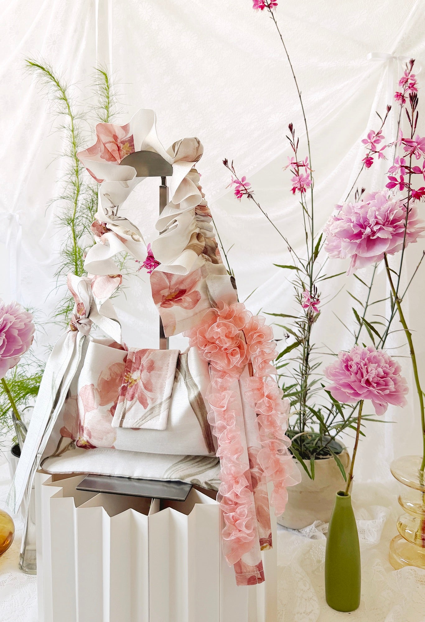 NAIA SHOULDER BAG - ORCHID PRINT TAFFETA