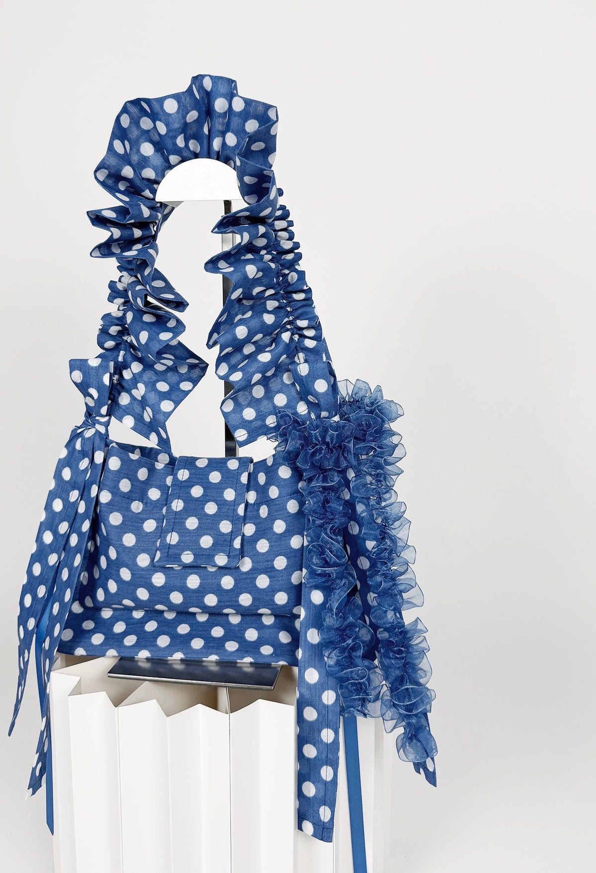 NAIA SHOULDER BAG - BLUE POLKA DOT