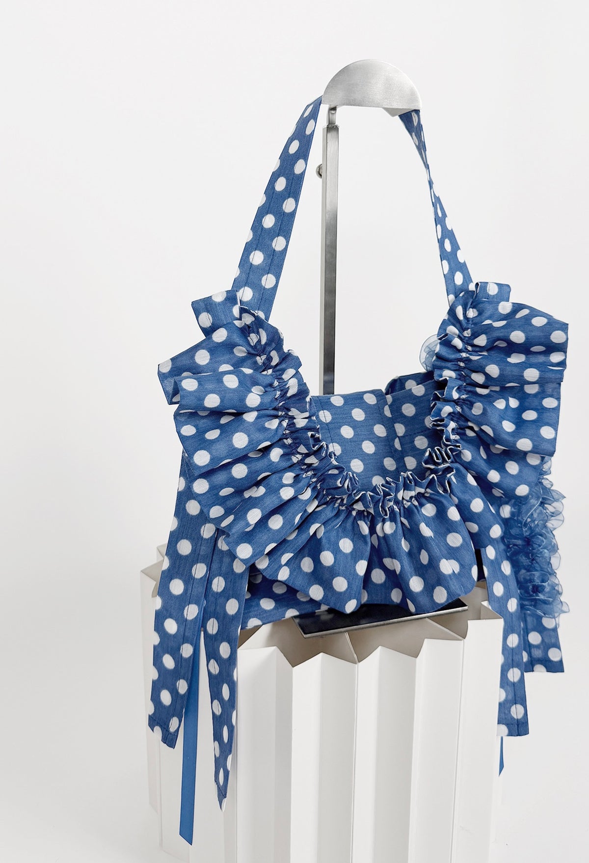 NAIA SHOULDER BAG - BLUE POLKA DOT