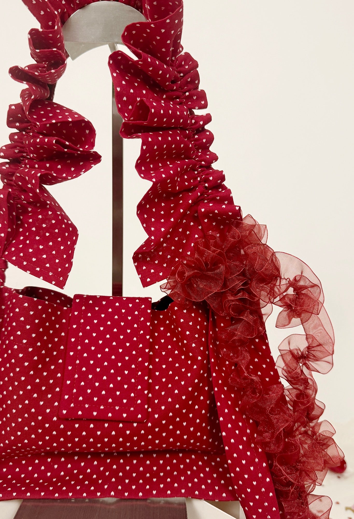 NAIA SHOULDER BAG - RED COTTON HEARTS