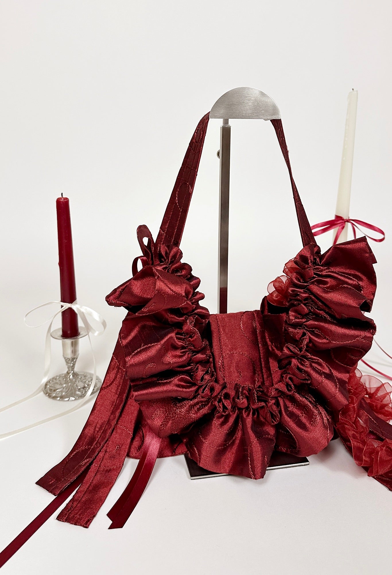 NAIA SHOULDER BAG - RED TAFFETA