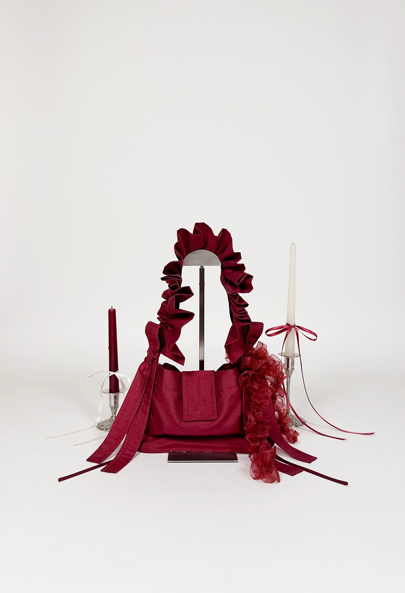 NAIA SHOULDER BAG - CHERRY TAFFETA