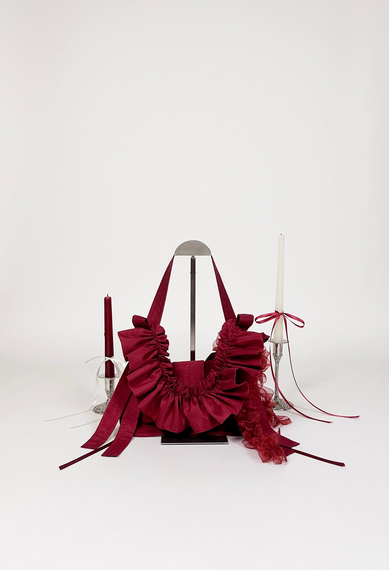 NAIA SHOULDER BAG - CHERRY TAFFETA