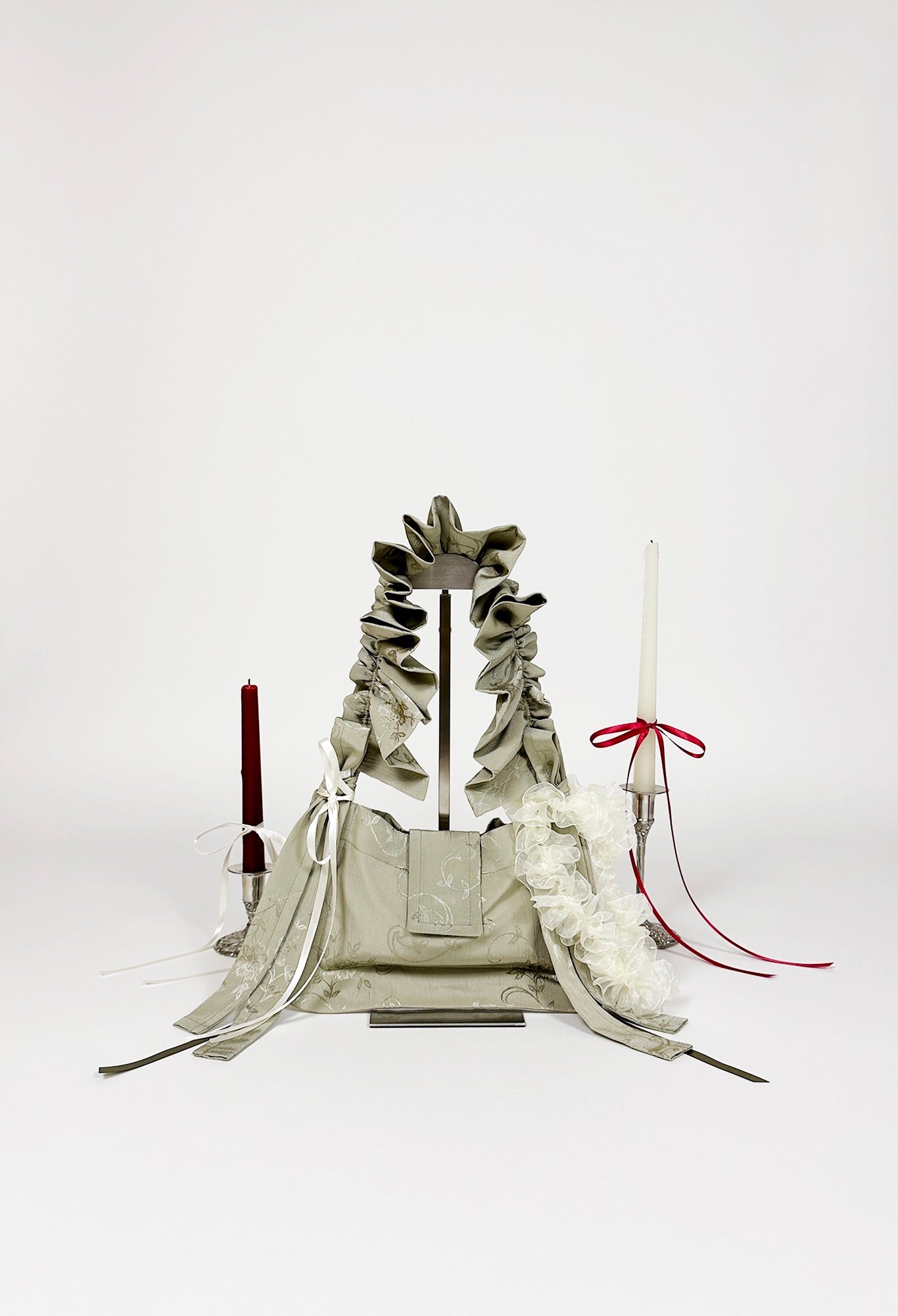 NAIA SHOULDER BAG - SAGE GREEN CREPE DE CHINE