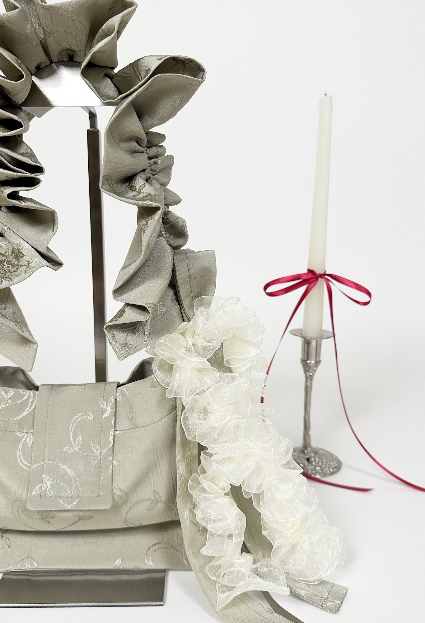 NAIA SHOULDER BAG - SAGE GREEN CREPE DE CHINE