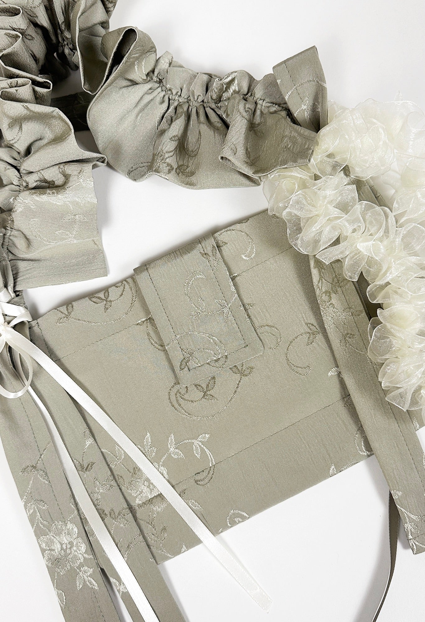 NAIA SHOULDER BAG - SAGE GREEN CREPE DE CHINE