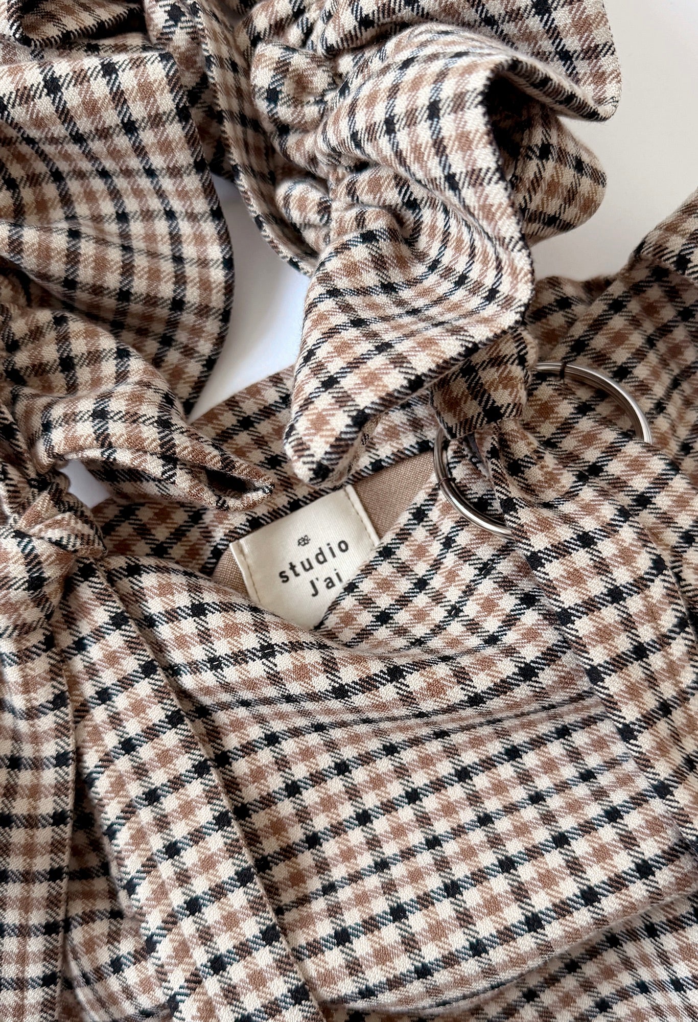 MINI ALIYA CROSSBODY TOTE - TAN/BLACK TARTAN