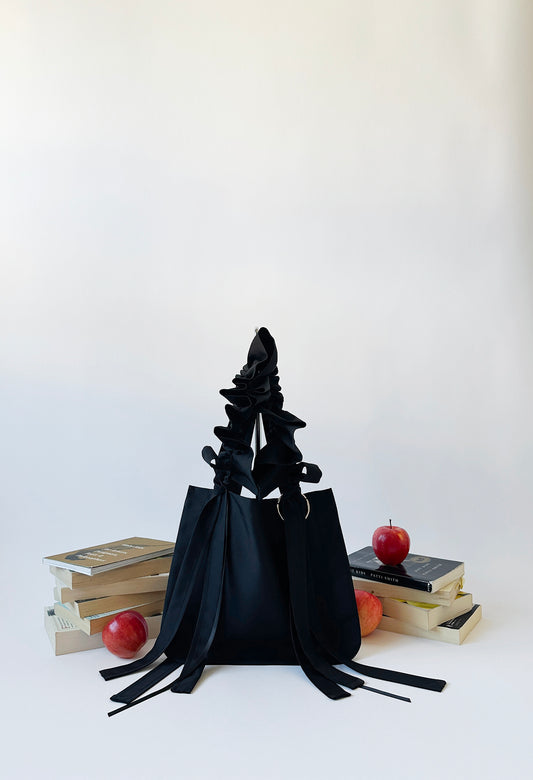 MINI ALIYA TOTE BAG - BLACK NYLON